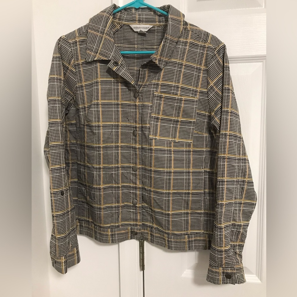 Women’s Christopher Banks size small yellow and black jacket EUC